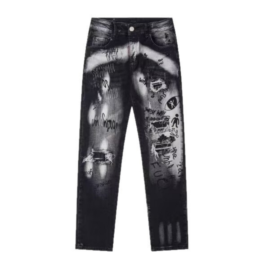 Vintage Summer Clothing Brand - Shinny Jeans For Man Straight Jeans