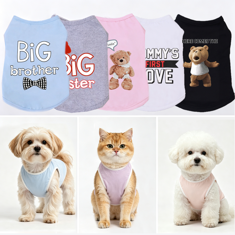 Summer Dog Clothing - Pet Summer Vest Cute Cartoon Print