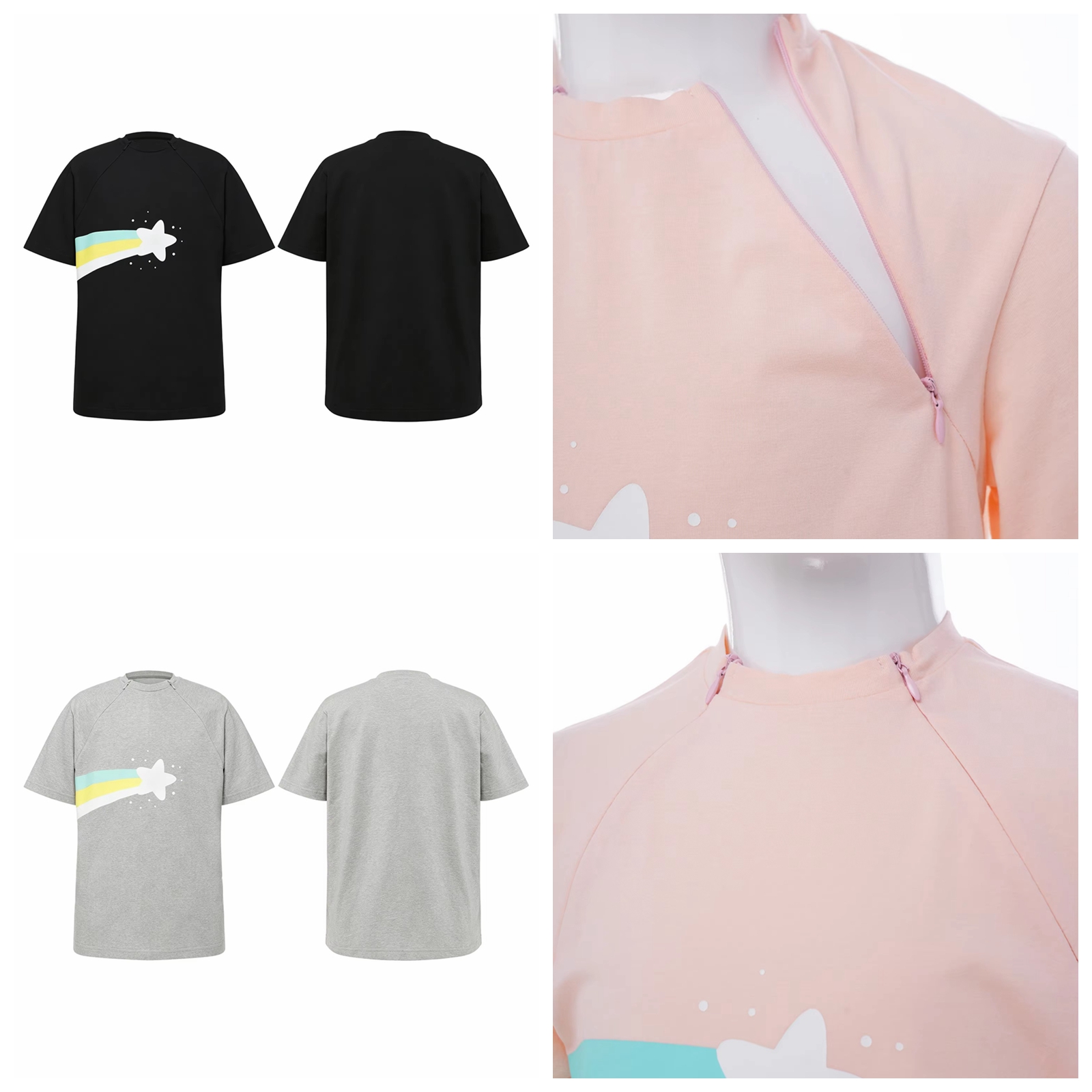 Summer Clothing Needs - T-shirt with Zippers Kids T-shirts Boys