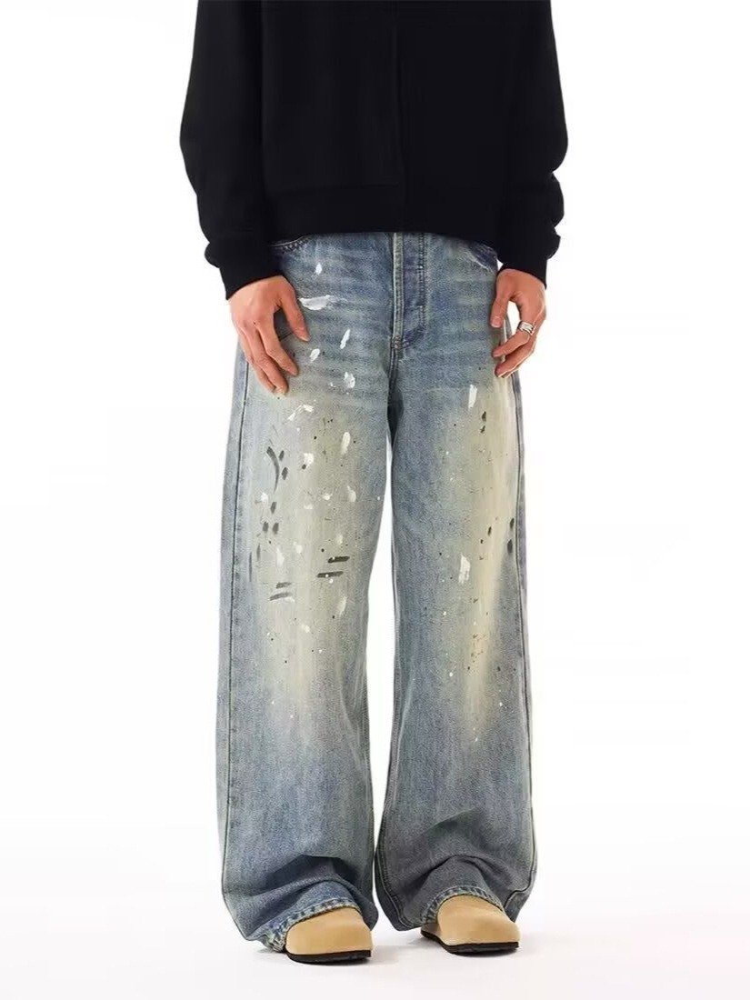 Men Straight Jeans Drip Denim  - Summer Clothing Drip ulasan dan harga