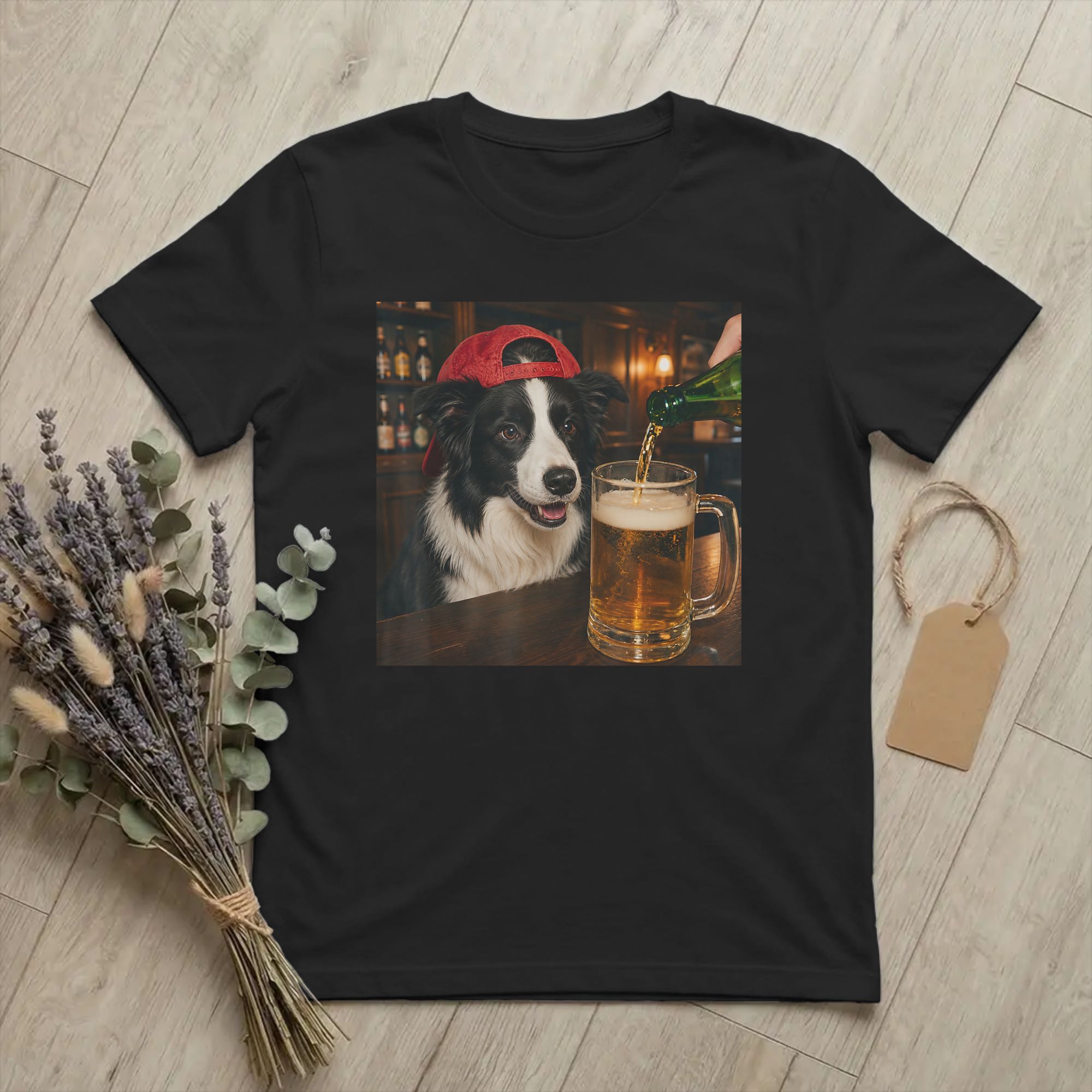 Men Border Collie Drinking Bee - Summer Clothing Ideas ulasan dan harga