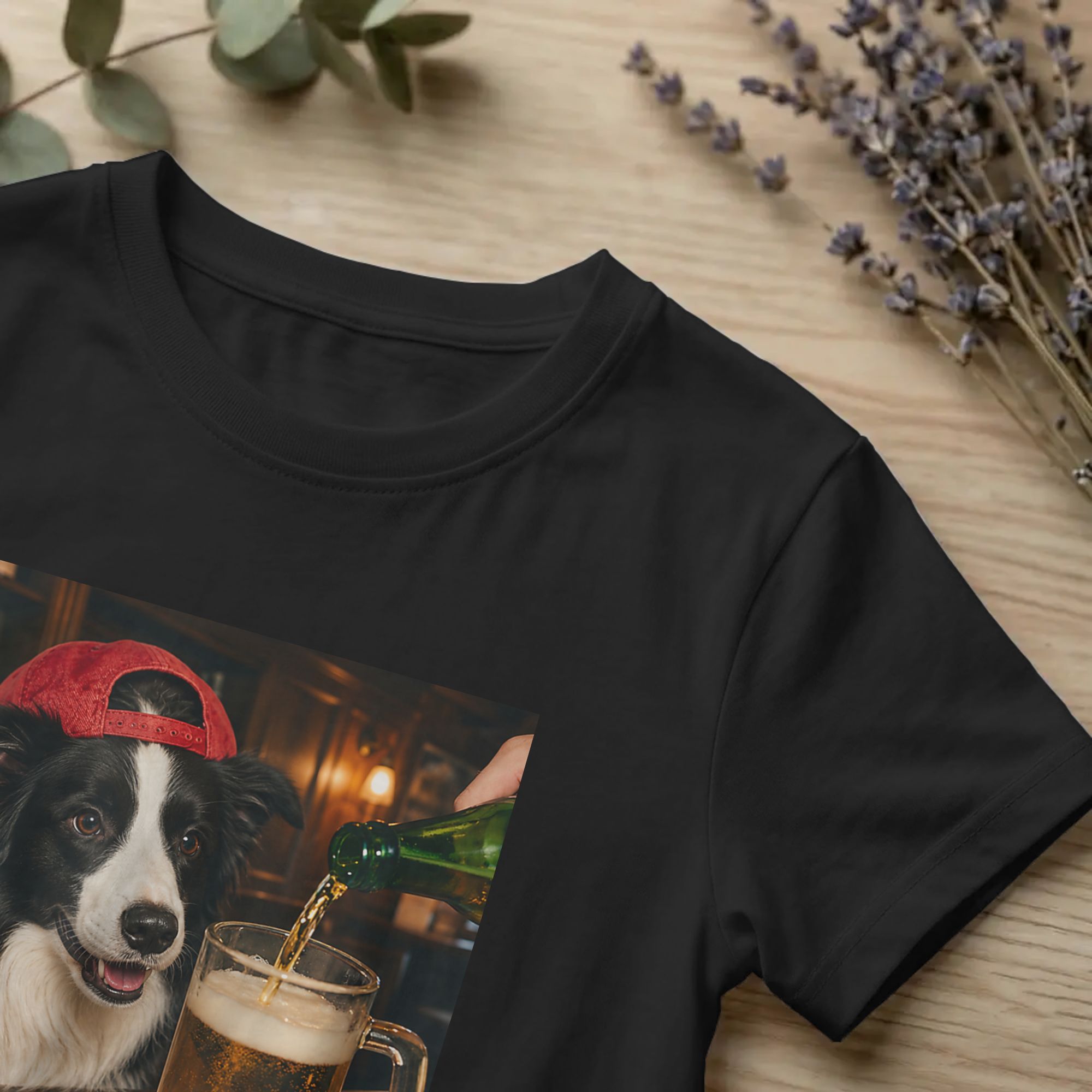 Men Border Collie Drinking Bee - Summer Clothing Ideas ulasan dan harga