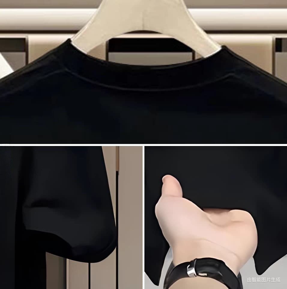 Men's round-neck cotton T-shir - Summer Clothing Label ulasan dan harga