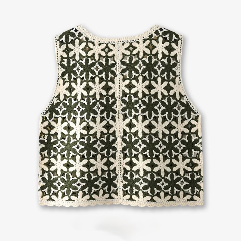 Floral Crochet Waistcoat Top f - Summer Clothing Teens ulasan dan harga