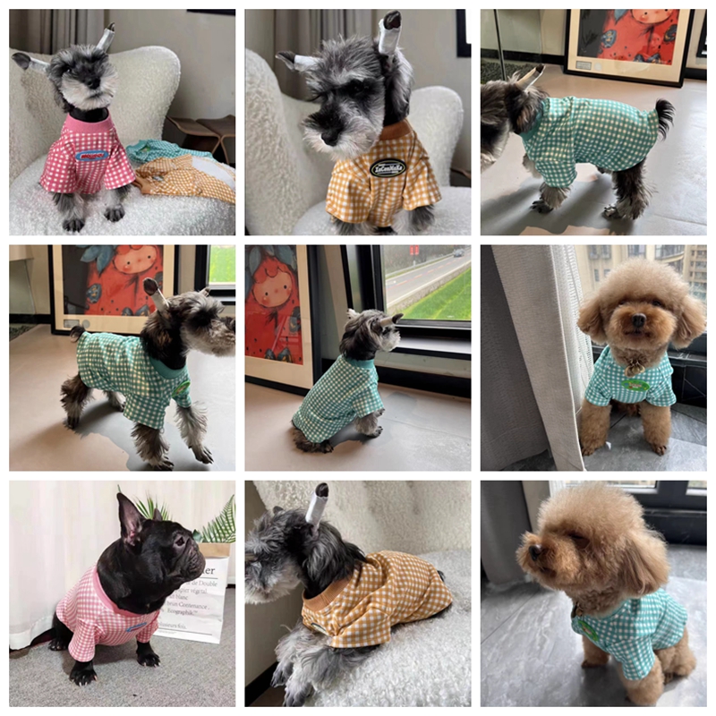 Pet Dog Plaid T-shirt Clothes  - Summer Dog Clothing ulasan dan harga