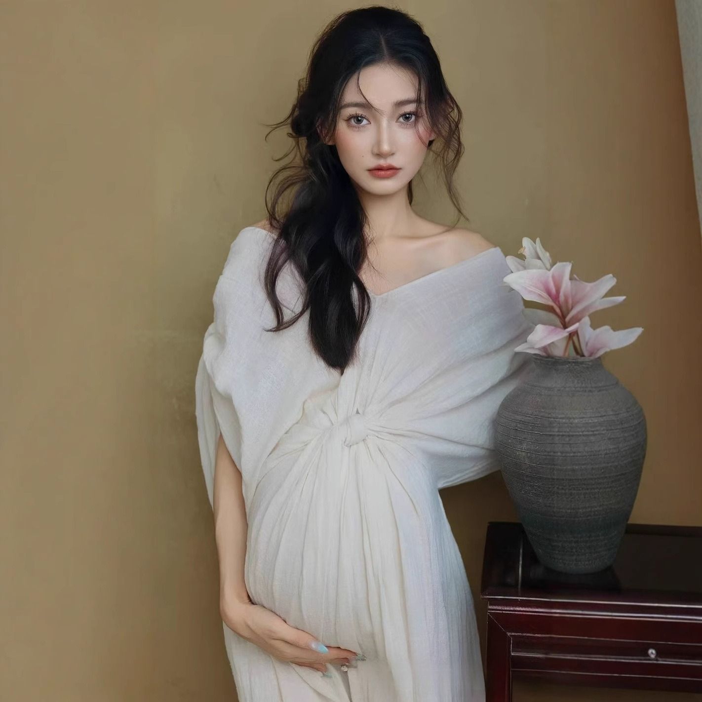 Women Maternity Photoshoot Fre - Summer Clothing In French ulasan dan harga