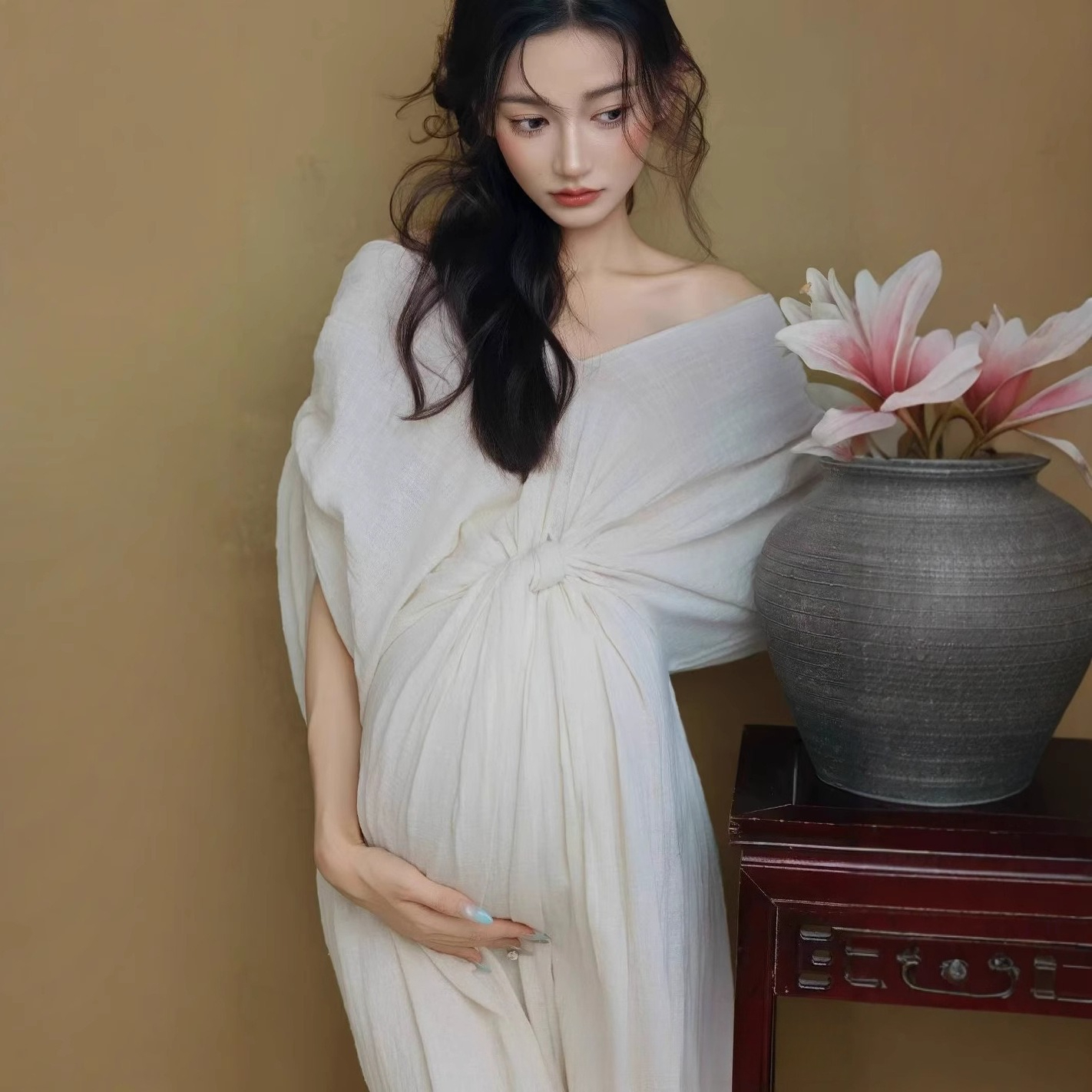 Women Maternity Photoshoot Fre - Summer Clothing In French ulasan dan harga