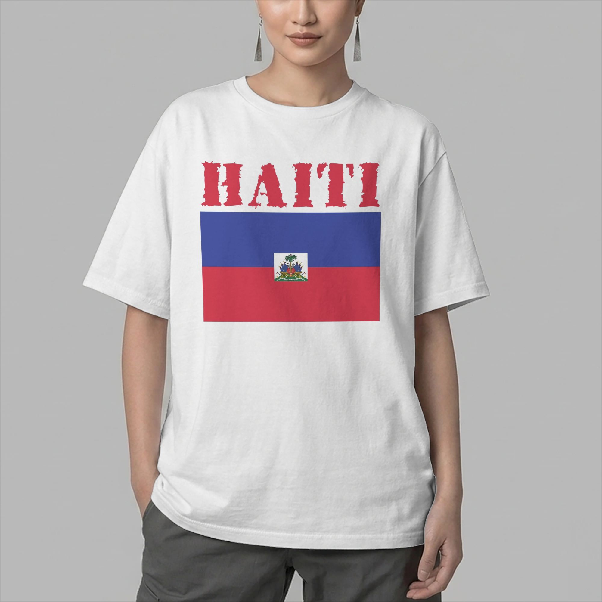 Men T-Shirt Haiti Flag Fashion - Summer Clothing Ideas ulasan dan harga