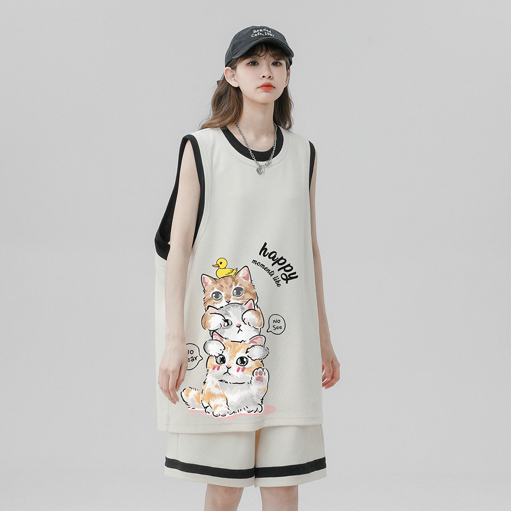 Summer Casual Sports Vest Set  - Summer Clothing Staples ulasan dan harga