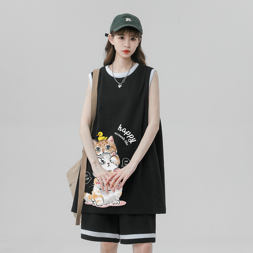 Summer Casual Sports Vest Set  - Summer Clothing Staples ulasan dan harga