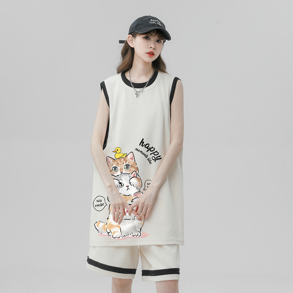Summer Casual Sports Vest Set  - Summer Clothing Staples ulasan dan harga