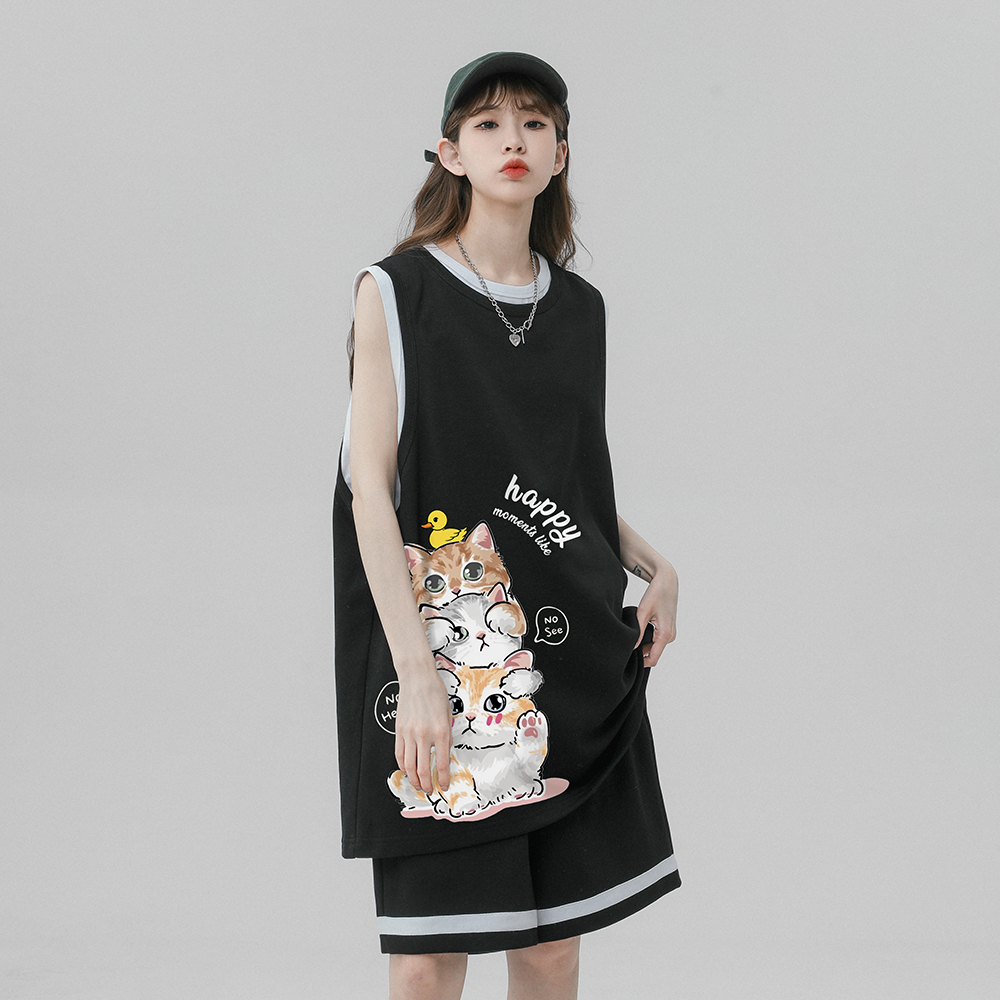 Summer Casual Sports Vest Set  - Summer Clothing Staples ulasan dan harga