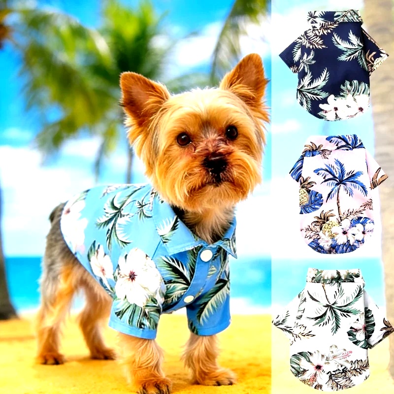 Hawaiian Style Pet Dog Clothe  - Summer Clothing In French ulasan dan harga
