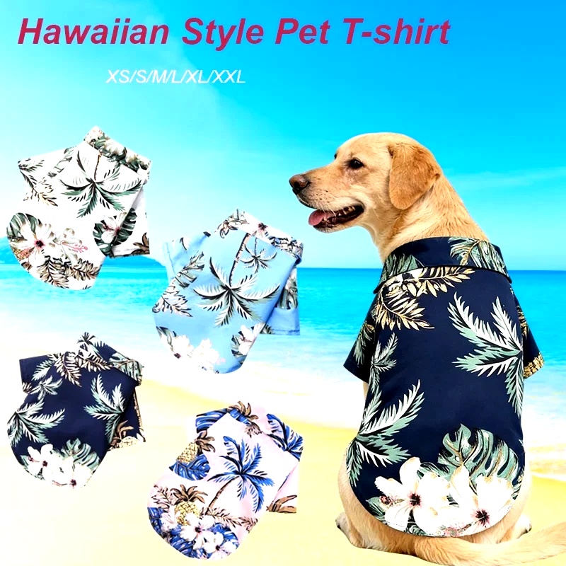 Hawaiian Style Pet Dog Clothe  - Summer Clothing In French ulasan dan harga