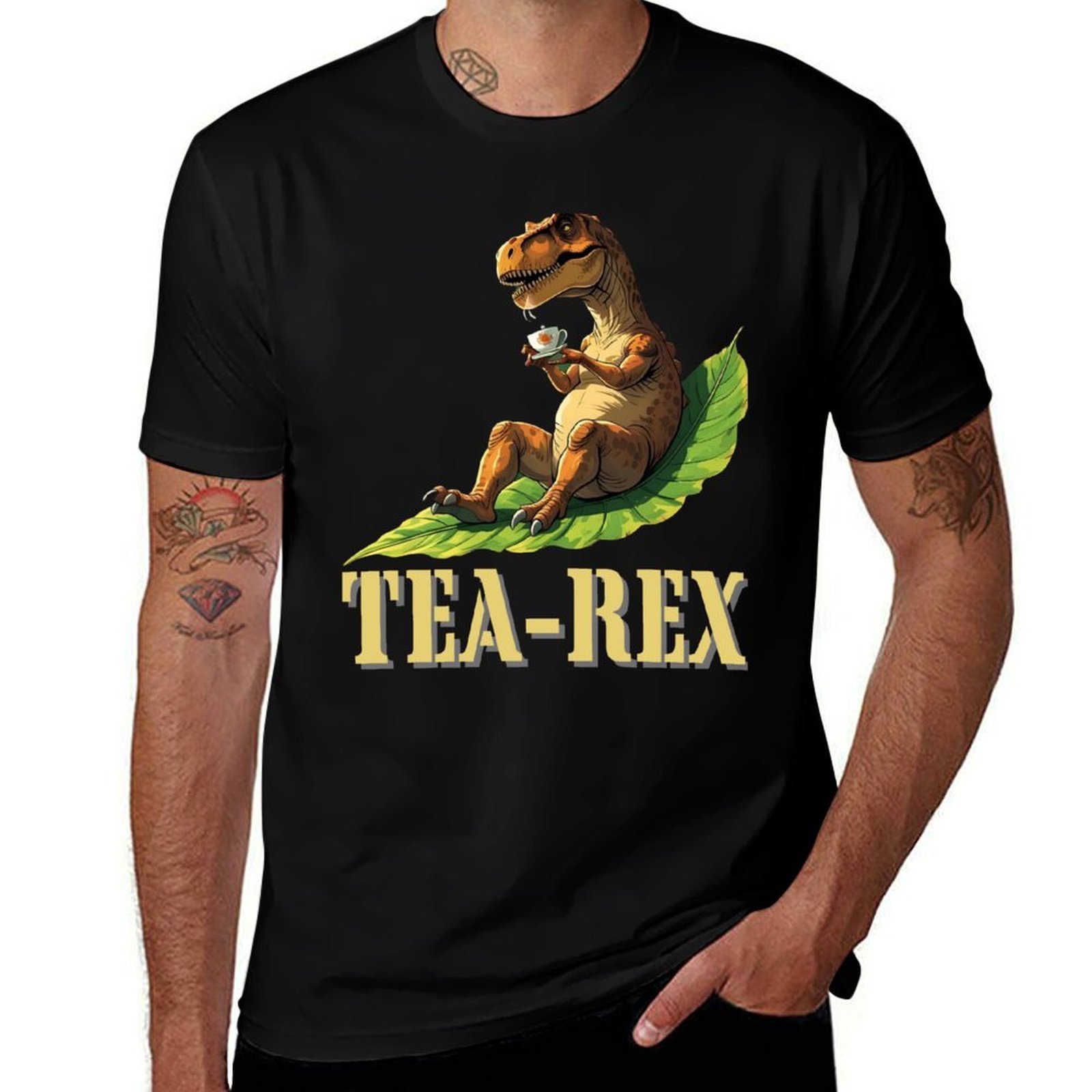 Tea Rex T-Shirt Clothing anime - Summer Clothing Essentials Men ulasan dan harga