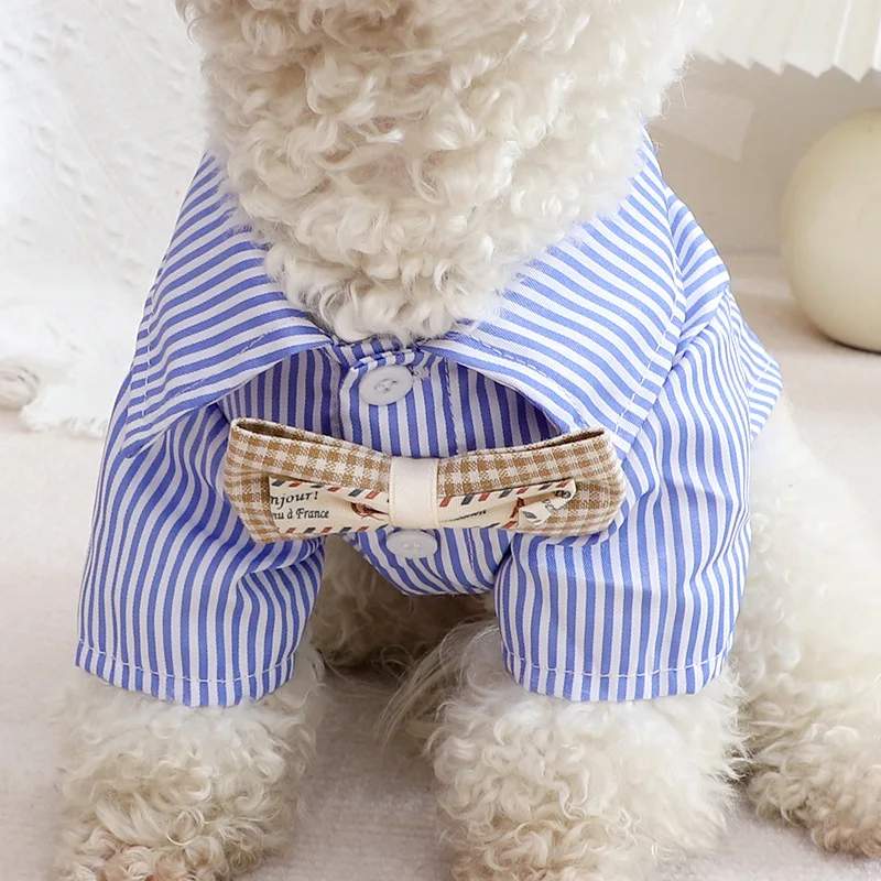 Dog Clothes Bowknot Striped Sh - Summer Dog Clothing ulasan dan harga