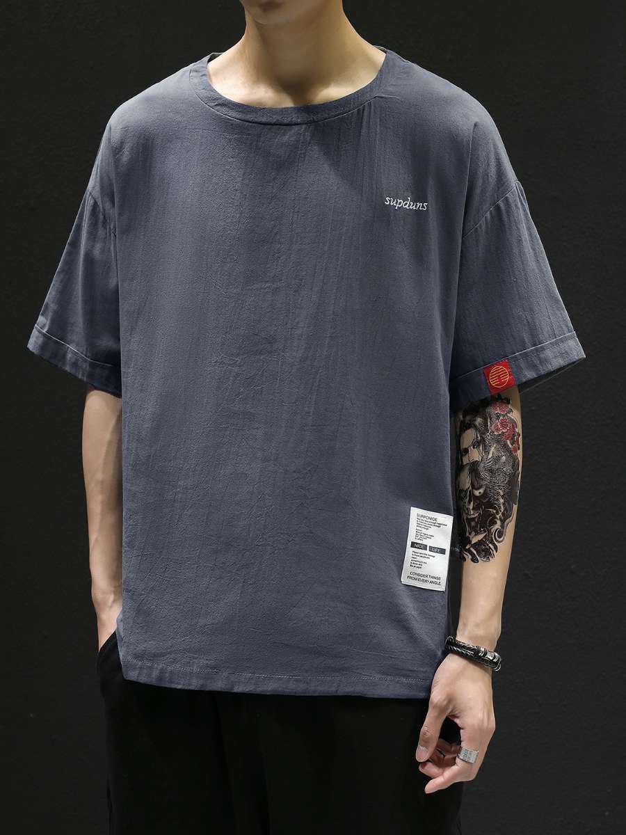 Summer Cotton Linen Youth T-Sh - Summer Clothing Label ulasan dan harga