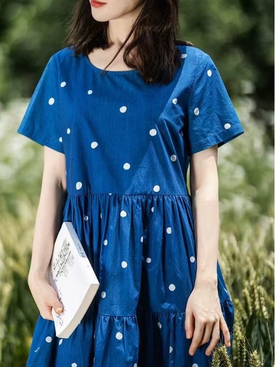 Blue Pure Cotton Floral Print  - Summer Clothing Label ulasan dan harga